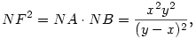  NF^2 = NA \cdot NB = \frac{x^2y^2}{(y-x)^2}, 