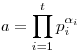 a=\prod_{i=1}^t p_i^{\alpha_i}