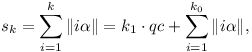 
s_k = \sum_{i=1}^k\| i\alpha\| =
k_1\cdot qc + \sum_{i=1}^{k_0}\| i\alpha\|,
