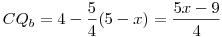 CQ_b=4-\frac54(5-x)=\frac{5x-9}{4}