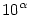 10^\alpha