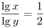 \frac{\lg x}{\lg y}=\frac12