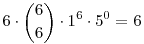 6\cdot\binom66\cdot1^6\cdot5^0=6