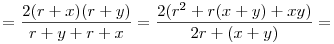 =\frac{2(r+x)(r+y)}{r+y+r+x}=\frac{2(r^2+r(x+y)+xy)}{2r+(x+y)}=