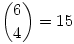 {6\choose 4}=15