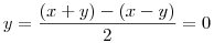 y=\frac{(x+y)-(x-y)}2=0