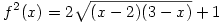 f^2(x)=2\sqrt{(x-2)(3-x)}+1