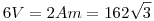 6V=2Am=162\sqrt{3}