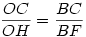\frac{OC}{OH}=\frac{BC}{BF}