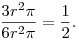 \frac{3r^2\pi}{6r^2\pi}=\frac12.