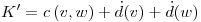 K'=c\left(v,w\right)+\dot{d}(v)+\dot{d}(w)