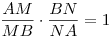 \frac{AM}{MB} \cdot \frac{BN}{NA} = 1