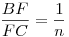 \frac{BF}{FC}=\frac{1}{n}