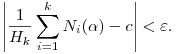 
\left| \frac1{H_k}\sum_{i=1}^{k} N_i(\alpha) - c\right| < \varepsilon.
