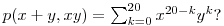 p(x+y,xy) = \textstyle\sum_{k=0}^{20}x^{20-k}y^{k}?