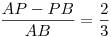 \frac{AP-PB}{AB}=\frac{2}{3}