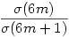 \frac{\sigma(6m)}{\sigma(6m+1)}