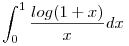 \int_0^1\frac{log(1+x)}{x}dx