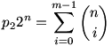 p_22^n=\sum_{i=0}^{m-1}\binom{n}{i}