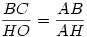 \frac{BC}{HO}=\frac{AB}{AH}