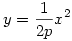 y=\frac{1}{2p}x^2