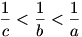 \frac1c<\frac1b<\frac1a