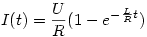 I(t)=\frac{U}{R}(1-e^{-\frac{L}{R}t})