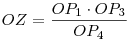 OZ=\frac {OP_1\cdot OP_3}{OP_4}