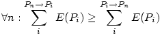 \forall n: \sum_{i}^{P_n\to P_i}E(P_i) \ge \sum_{i}^{P_i\to P_n}E(P_i) 