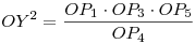 OY^2=\frac{OP_1\cdot OP_3\cdot OP_5}{OP_4}