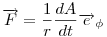 \vec{F}=\frac{1}{r}\frac{dA}{dt}\vec{e}_{\phi}