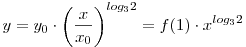 y = y_0 \cdot {\left( \frac{x}{x_0}\right) }^{log_3 2} = f(1) \cdot x^{log_3 2}