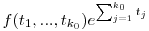 f(t_1,...,t_{k_0})e^{\sum_{j=1}^{k_0}t_j}