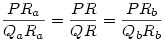  \frac{PR_a}{Q_aR_a}=\frac{PR}{QR}=\frac{PR_b}{Q_bR_b}