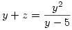 y+z=\frac{y^2}{y-5}