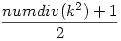 \frac {numdiv(k^2)+1}{2}