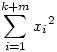 \sum_{i=1}^{k+m} {x_i}^2