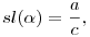 sl(\alpha)=\frac{a}c,