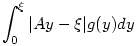\int_0^{\xi} |Ay-\xi| g(y)dy