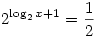 
2^{\log_2 x+1}=\frac{1}{2}
