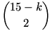 \binom{15-k}2