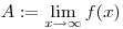 A:=\lim_{x\to\infty}f(x)