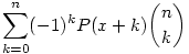 \sum_{k=0}^n(-1)^k P(x+k)\binom{n}{k}