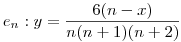 e_n: y=\frac{6(n-x)}{n(n+1)(n+2)}