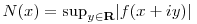  N(x) = {\rm sup}_{y \in {\bf R}} |f(x + iy)| 
