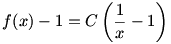 f(x)-1=C\left(\frac1x-1\right)