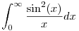 
\int_0^\infty \frac{\sin^2(x)}{x} dx
