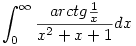 \int_0^\infty\frac{arctg\frac1x}{x^2+x+1}dx