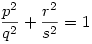 \frac{p^2}{q^2} + \frac{r^2}{s^2} = 1