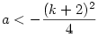 a<-\frac{(k+2)^2}{4}